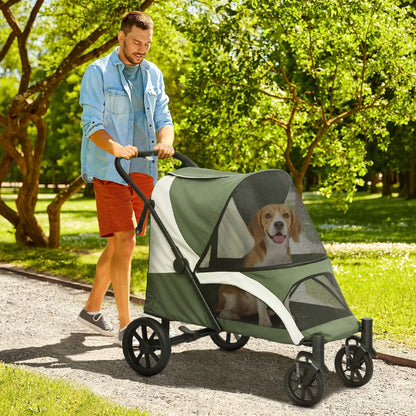 Foldable Pet Stroller, Large Dogs, Four Big Wheels, Dark Green Dog Bike Trailers & Strollers at Gallery Canada