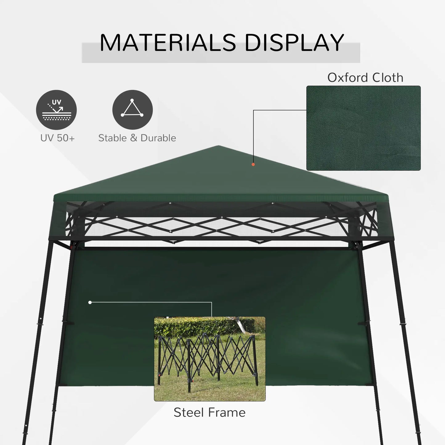 7' x 7' Pop Up Canopy Gazebo Tent, Adjustable Legs, Green Pop Up Canopies at Gallery Canada