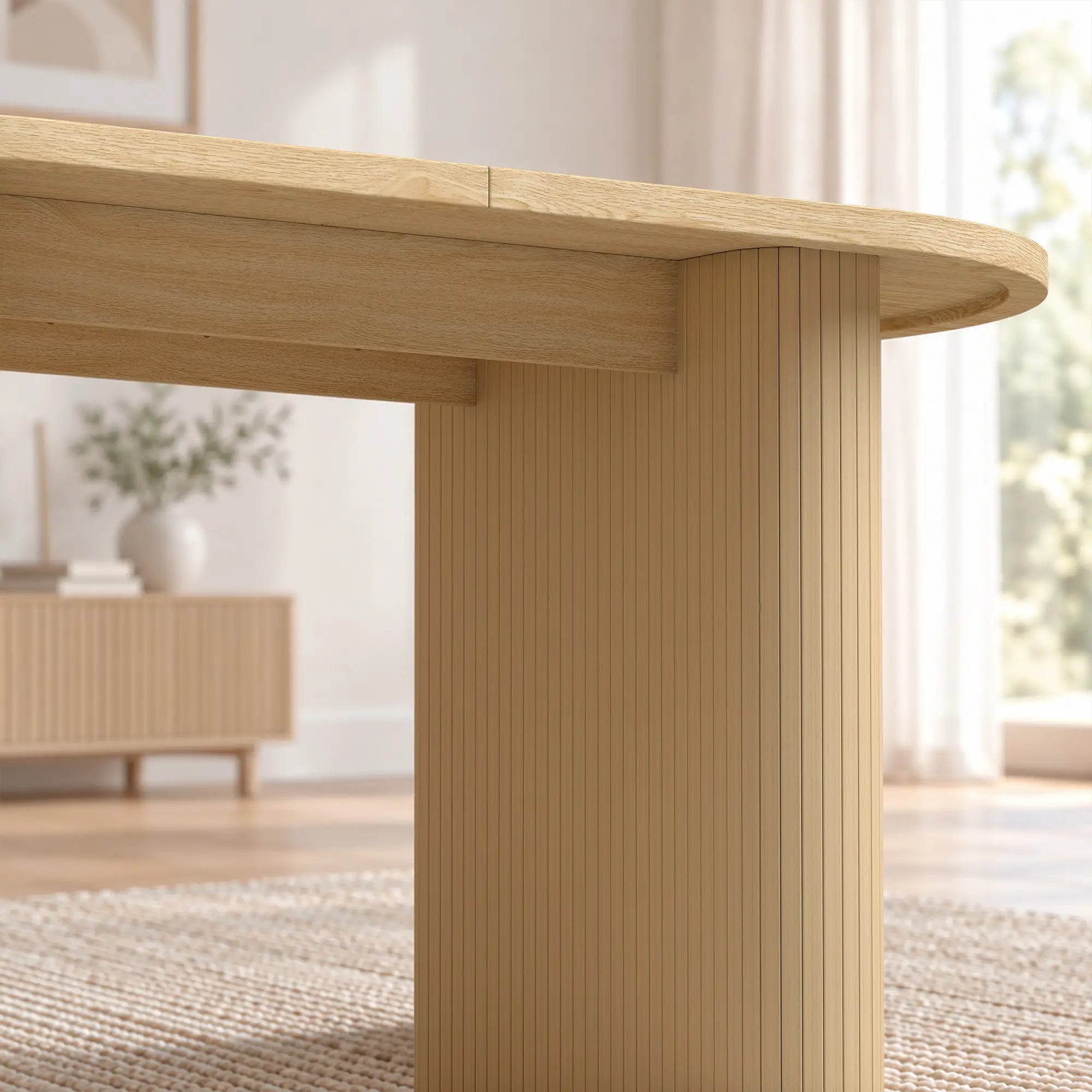 Farmhouse Dining Table Curved Top Kitchen Table Oak Wood Grain, Oak Dining Tables at Gallery Canada