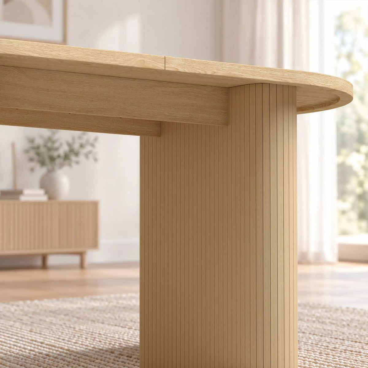 Farmhouse Dining Table Curved Top Kitchen Table Oak Wood Grain, Oak Dining Tables at Gallery Canada