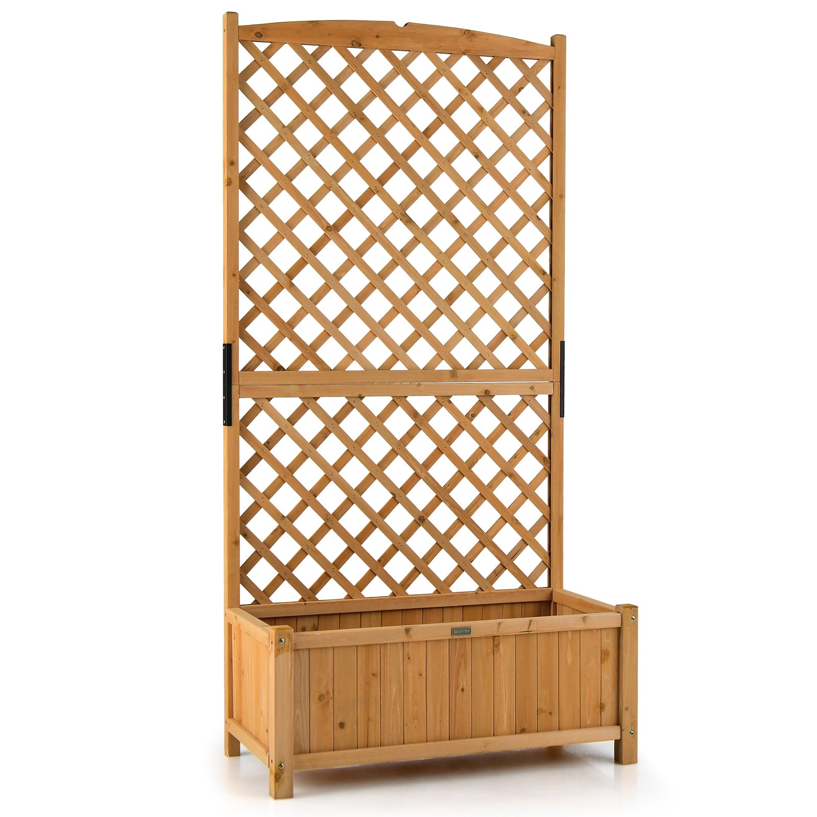 Planter Raised Bed with Trellis for Plant Flower Climb, Natural Raised Garden Beds Natural at Gallery Canada