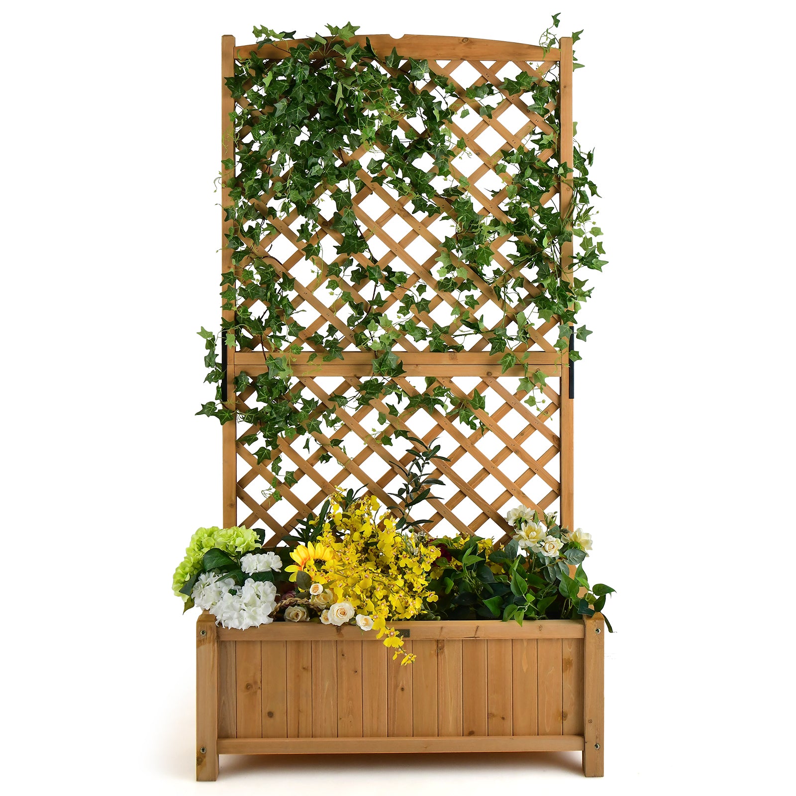 Planter Raised Bed with Trellis for Plant Flower Climb, Natural Raised Garden Beds at Gallery Canada