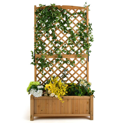 Planter Raised Bed with Trellis for Plant Flower Climb, Natural Raised Garden Beds at Gallery Canada