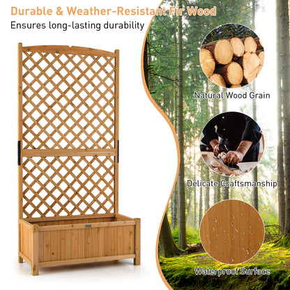 Planter Raised Bed with Trellis for Plant Flower Climb, Natural Raised Garden Beds at Gallery Canada