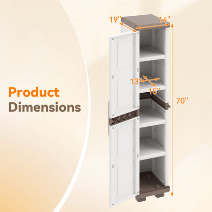 Plastic Kitchen Pantry, 4 Adjustable Shelves, Single Door, Beige Sideboards Cabinets & Buffets at Gallery Canada