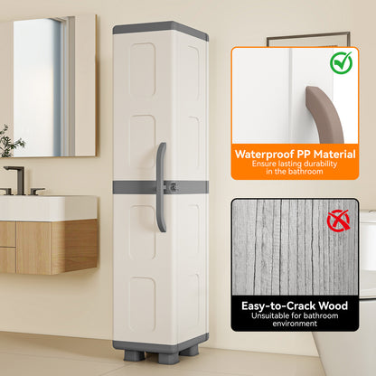 Plastic Kitchen Pantry, 4 Adjustable Shelves, Single Door, Gray Sideboards Cabinets & Buffets at Gallery Canada