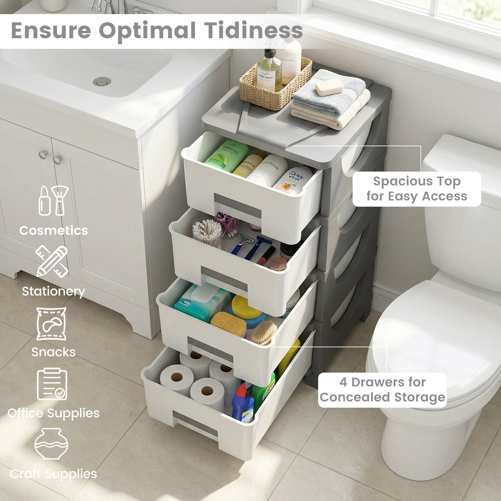 Plastic Storage Drawer Cabinet Side Table Dressers & Chests at Gallery Canada