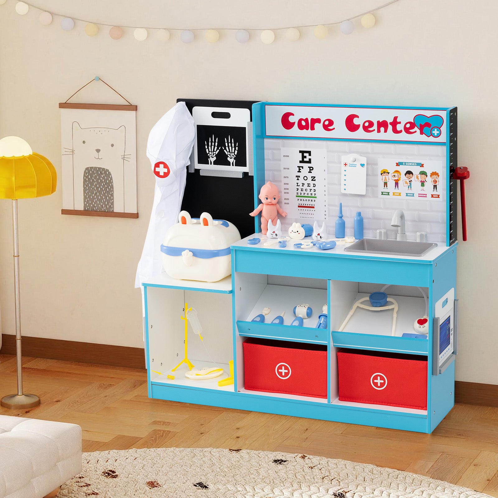 Play Doctor's Office Wood Medical Center Toy Set with Examine Region, Blue Play Kitchen Sets at Gallery Canada
