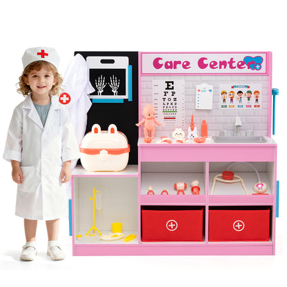 Play Doctor's Office Wood Medical Center Toy Set with Examine Region, Pink Play Kitchen Sets at Gallery Canada