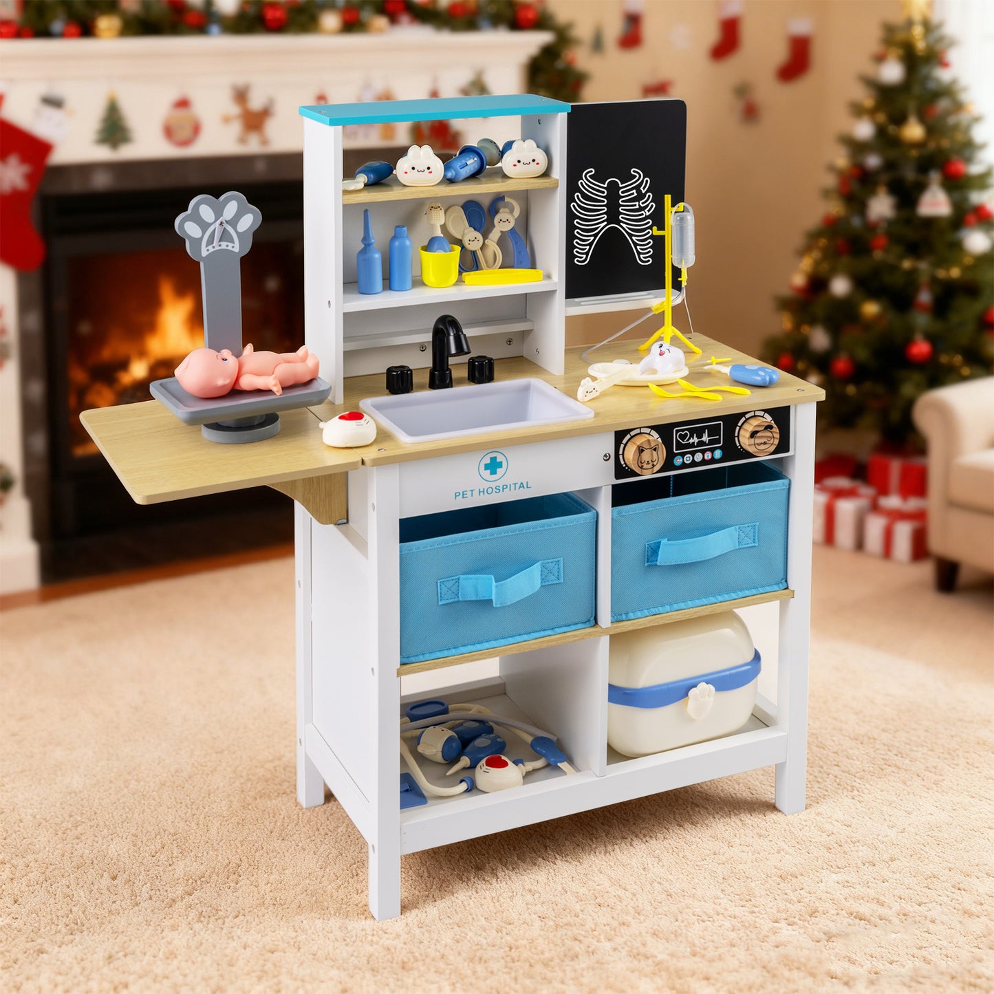Play Doctor's Office Wood Medical Center Toy Set with Blackboard, White Play Tents & Playhouse at Gallery Canada