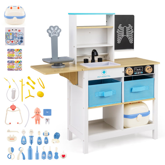 Play Doctor's Office Wood Medical Center Toy Set with Blackboard, White Play Tents & Playhouse White at Gallery Canada
