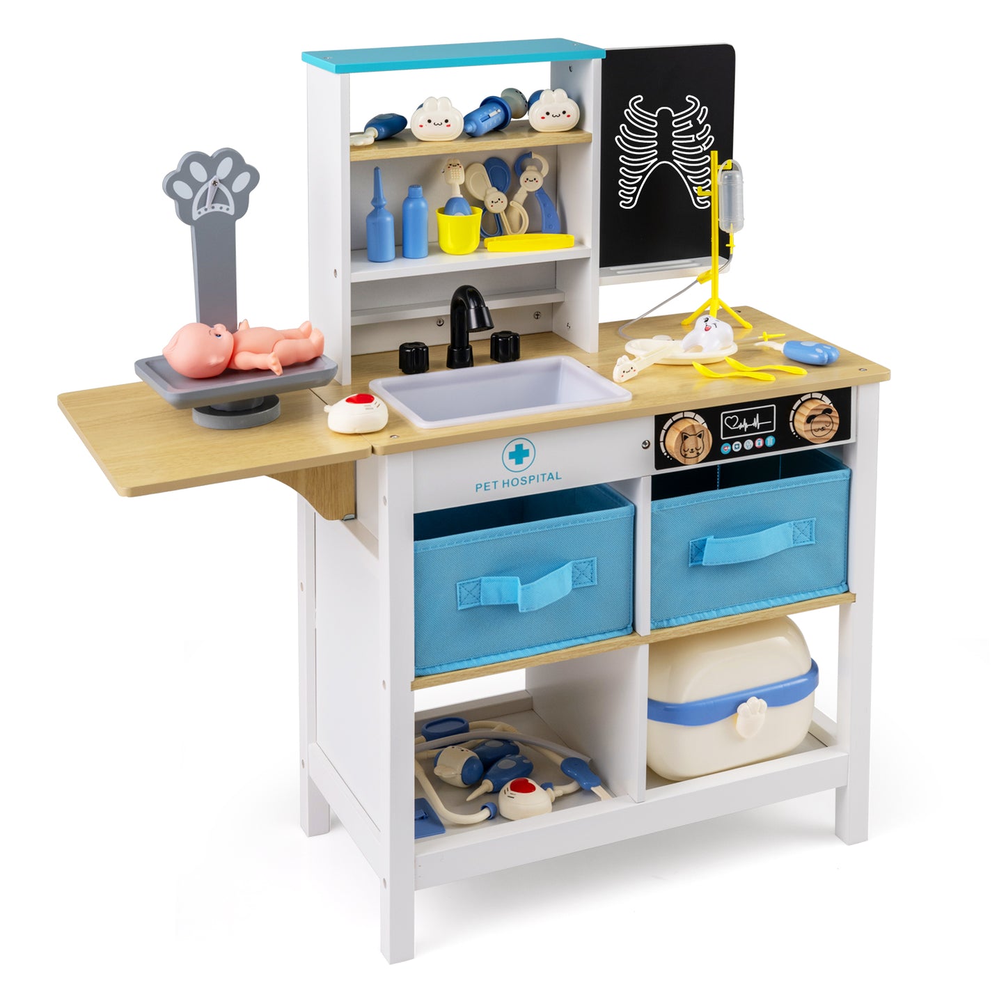 Play Doctor's Office Wood Medical Center Toy Set with Blackboard, White Play Tents & Playhouse at Gallery Canada
