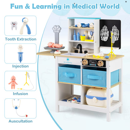 Play Doctor's Office Wood Medical Center Toy Set with Blackboard, White Play Tents & Playhouse at Gallery Canada