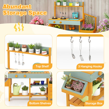 Play Kitchen for Kids Wooden Toy Kitchen Playset Pretend Mud Kitchen, Yellow Play Kitchen Sets at Gallery Canada