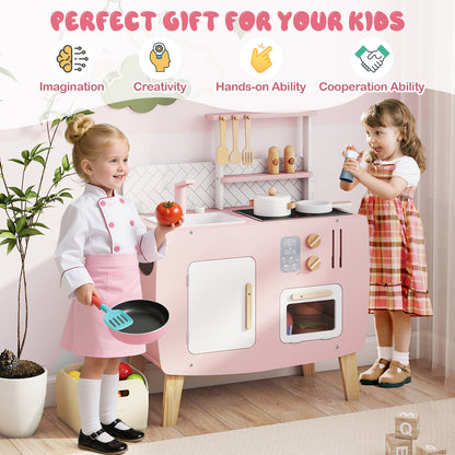 Wooden Play Kitchen For Kids With Stoves, Sink, Faucet & Oven Play Kitchen Sets at Gallery Canada