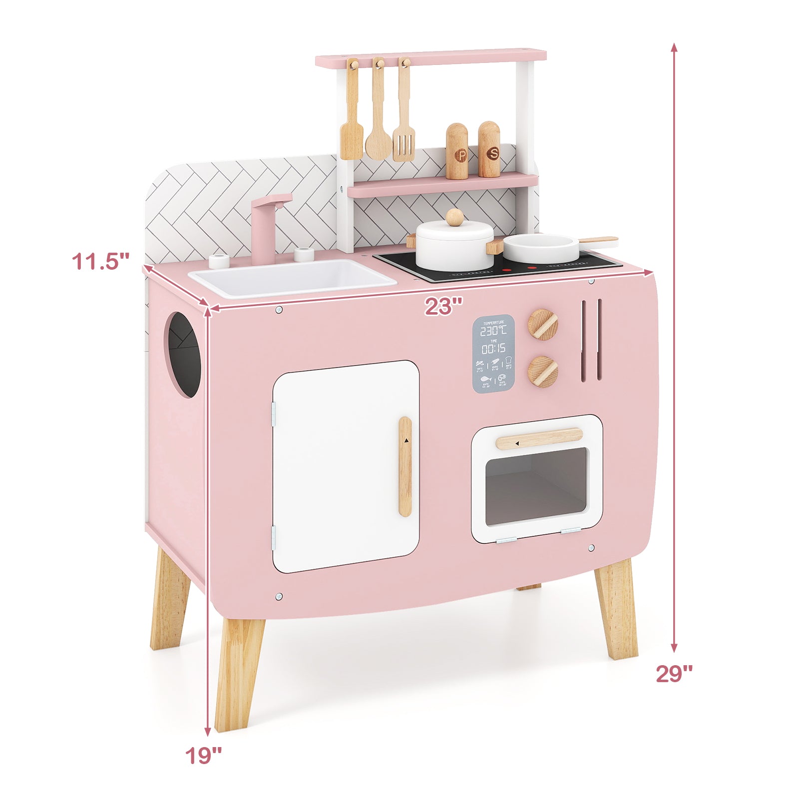 Wooden Play Kitchen For Kids With Stoves, Sink, Faucet & Oven Play Kitchen Sets at Gallery Canada