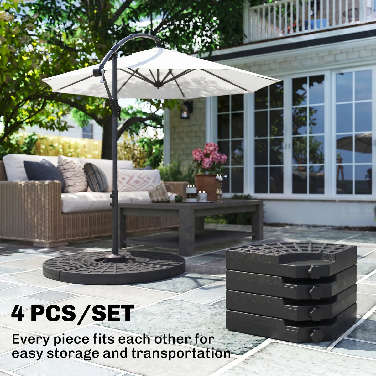 Set Of 4 Umbrella Base Weights, Outdoor Parasol Holder, Portable Umbrella Bases at Gallery Canada