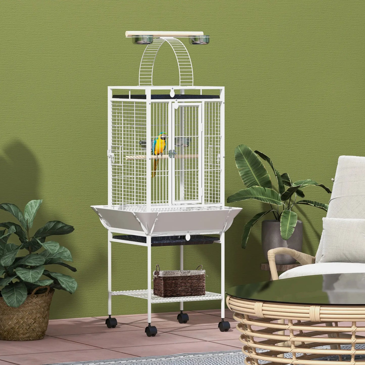 61.5 Inch Bird Cage for Parakeet, Cockatiel, Stand, Pull Out Tray, Play Top Bird Cages at Gallery Canada