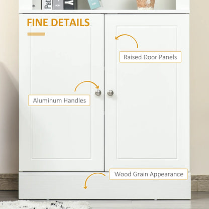 72" Kitchen Buffet, Hutch, Freestanding Cupboard, Wood Grain, White Kitchen Pantry Cabinets at Gallery Canada