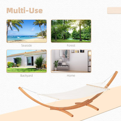13' Outdoor Hammock with Stand, Wooden Arch, Includes Straps, White Hammocks with Stand at Gallery Canada