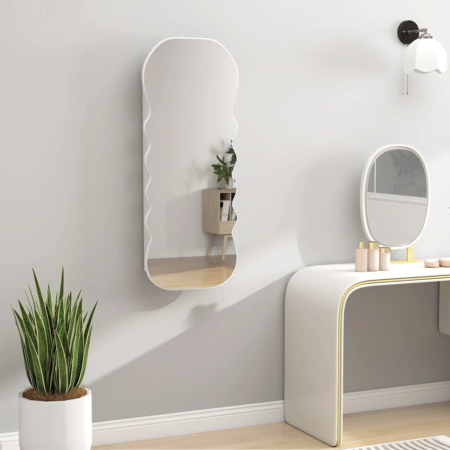 Jewelry Armoire Cabinet With Lights, Wall Mounted, Full Length Mirror, White Jewellery Armoire & Jewellery Mirror Cabinets at Gallery Canada