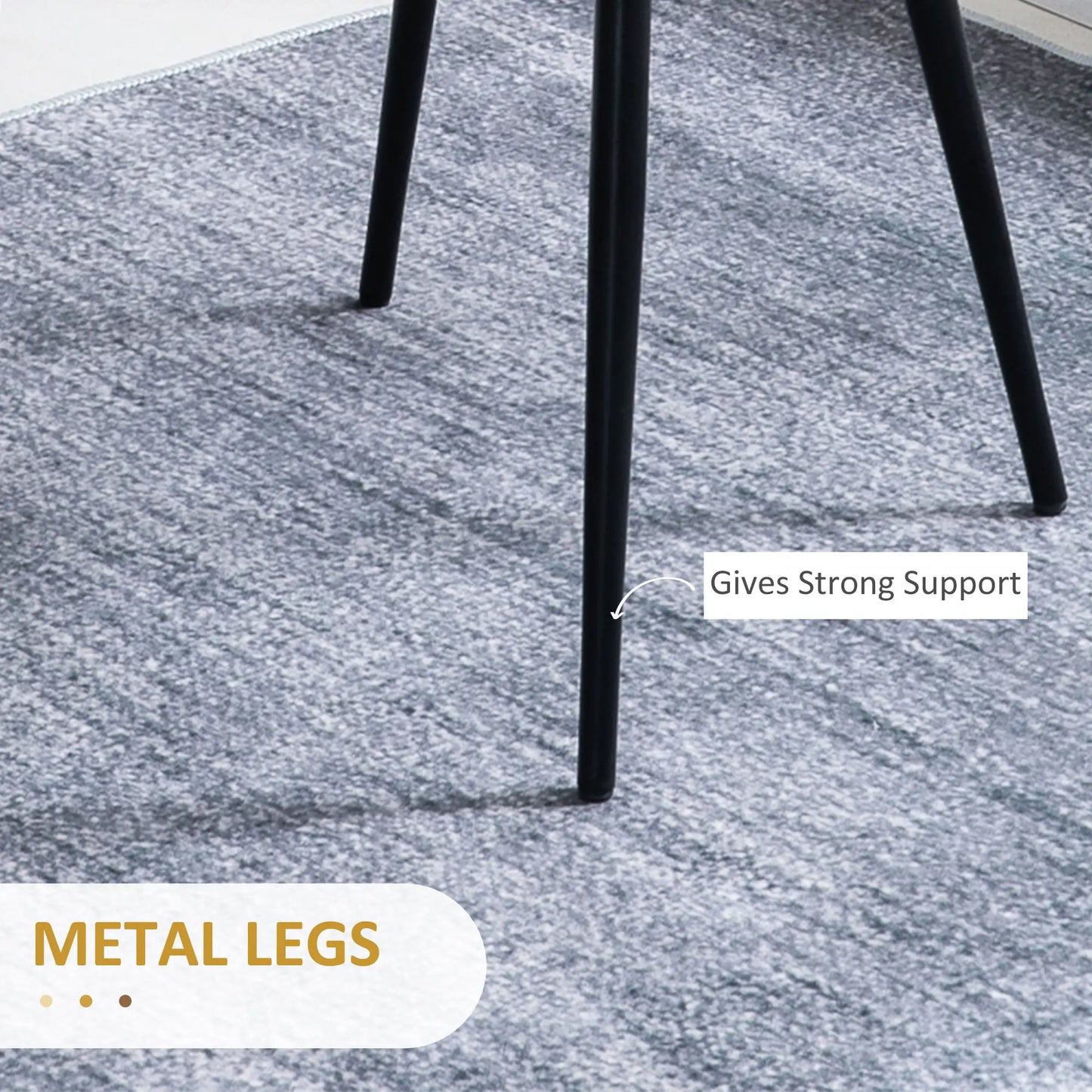 Modern Dining Chairs, Set of 4, Mid-Back Velvet Upholstery, Grey Dining Chairs at Gallery Canada