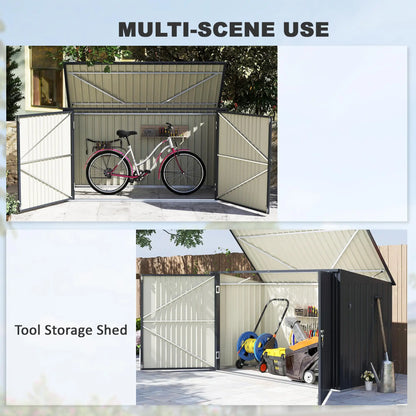 7.6 x 3.4ft Outdoor Storage Shed, Triple Bin Organizer, Lockable Doors Sheds at Gallery Canada