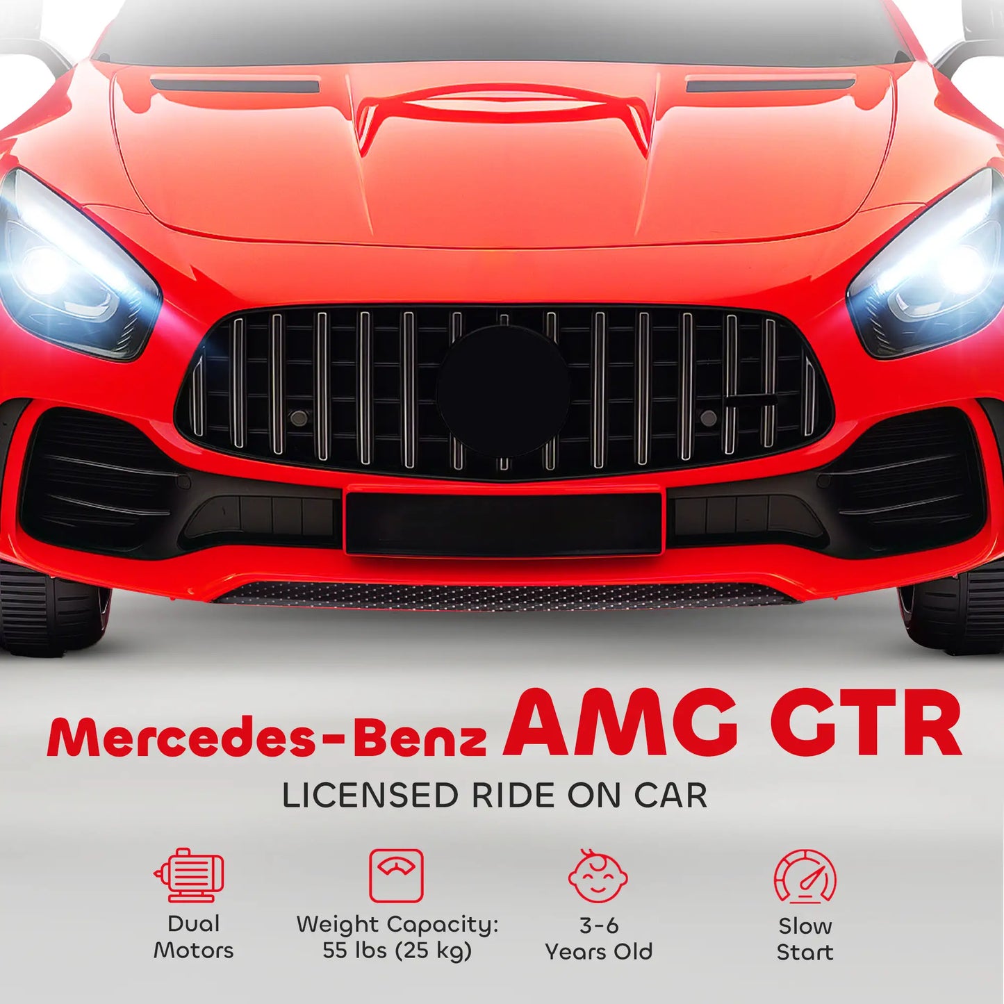 Mercedes-Benz AMG GTR Licensed 12V Kids Electric Car, Red Electric Toy Cars at Gallery Canada