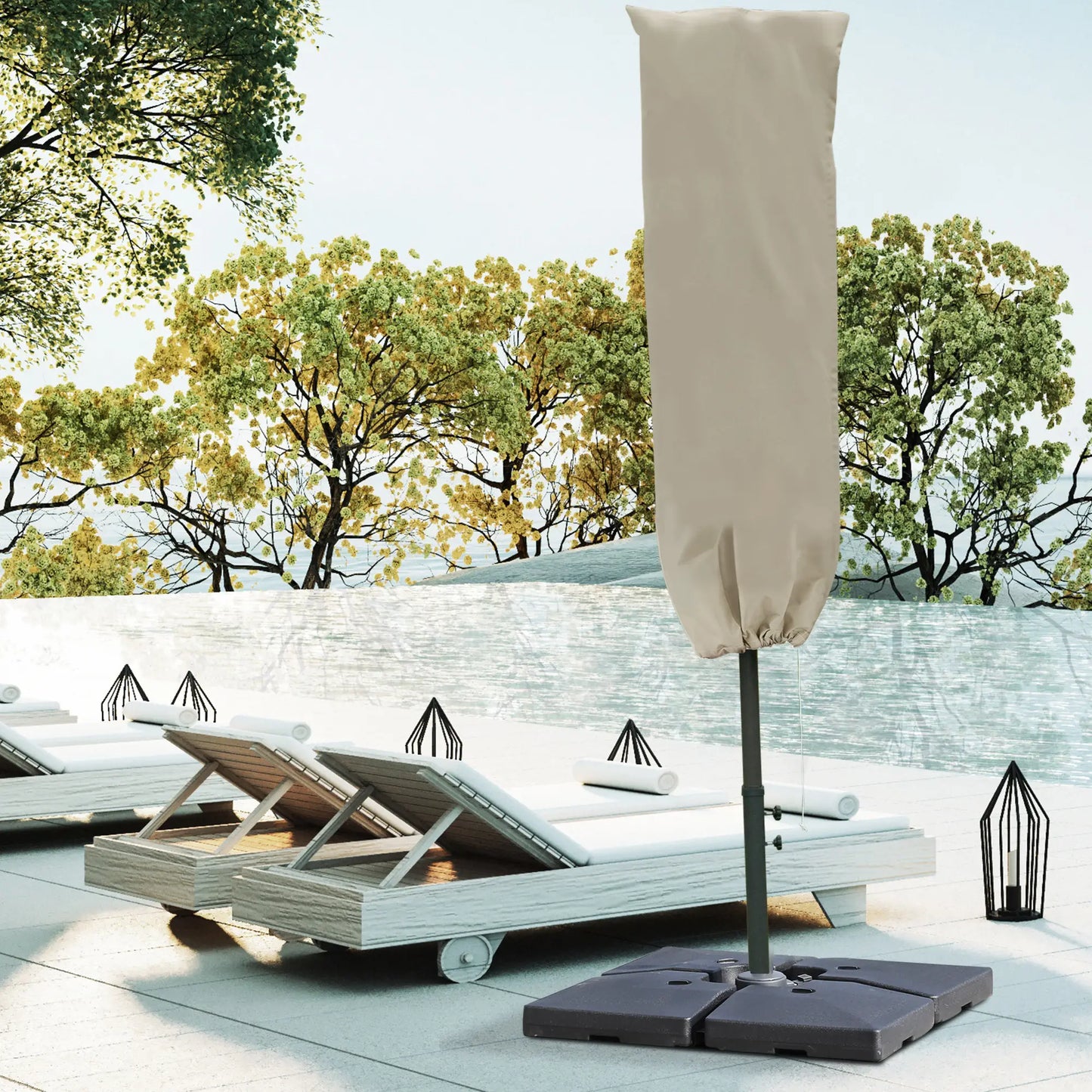 Garden Parasol Cover, Outdoor Cantilever Umbrella Cover, Khaki Umbrella Covers at Gallery Canada