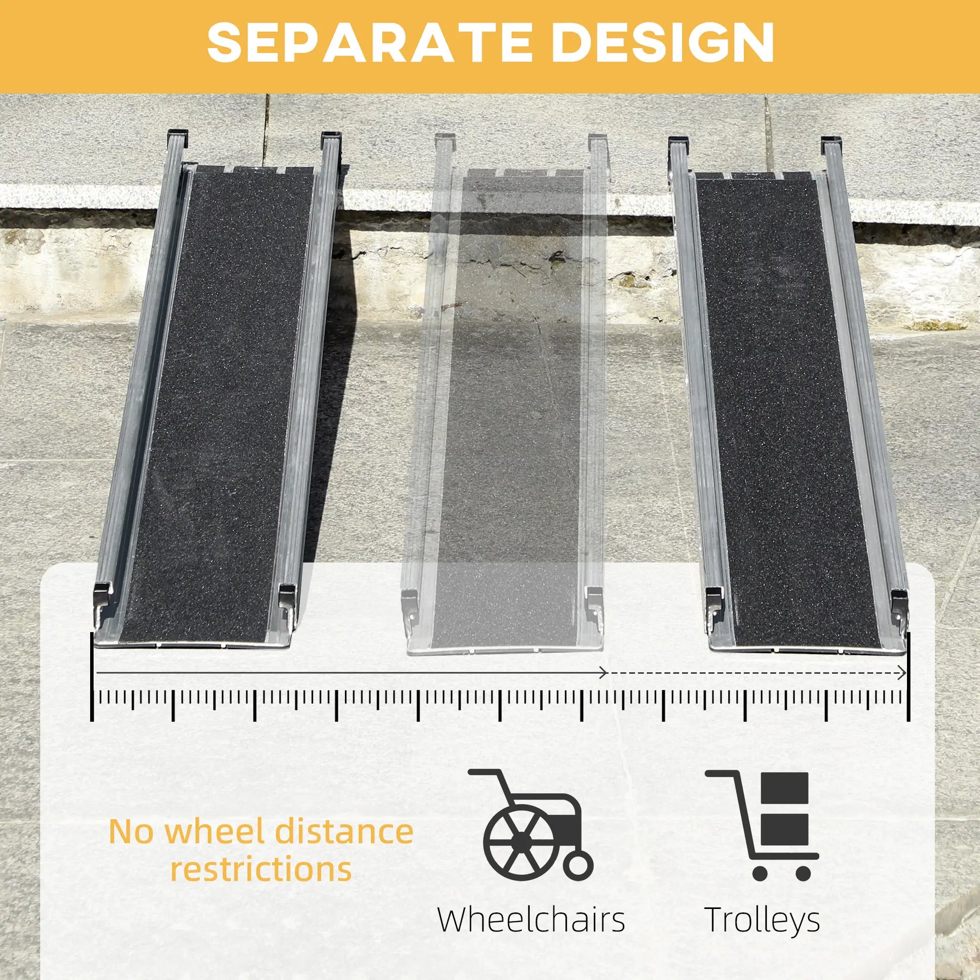 Telescopic Wheelchair Ramp, 8ft, 600 lbs, 2 Pack, Aluminum Knee Walker & Wheelchair Ramps at Gallery Canada