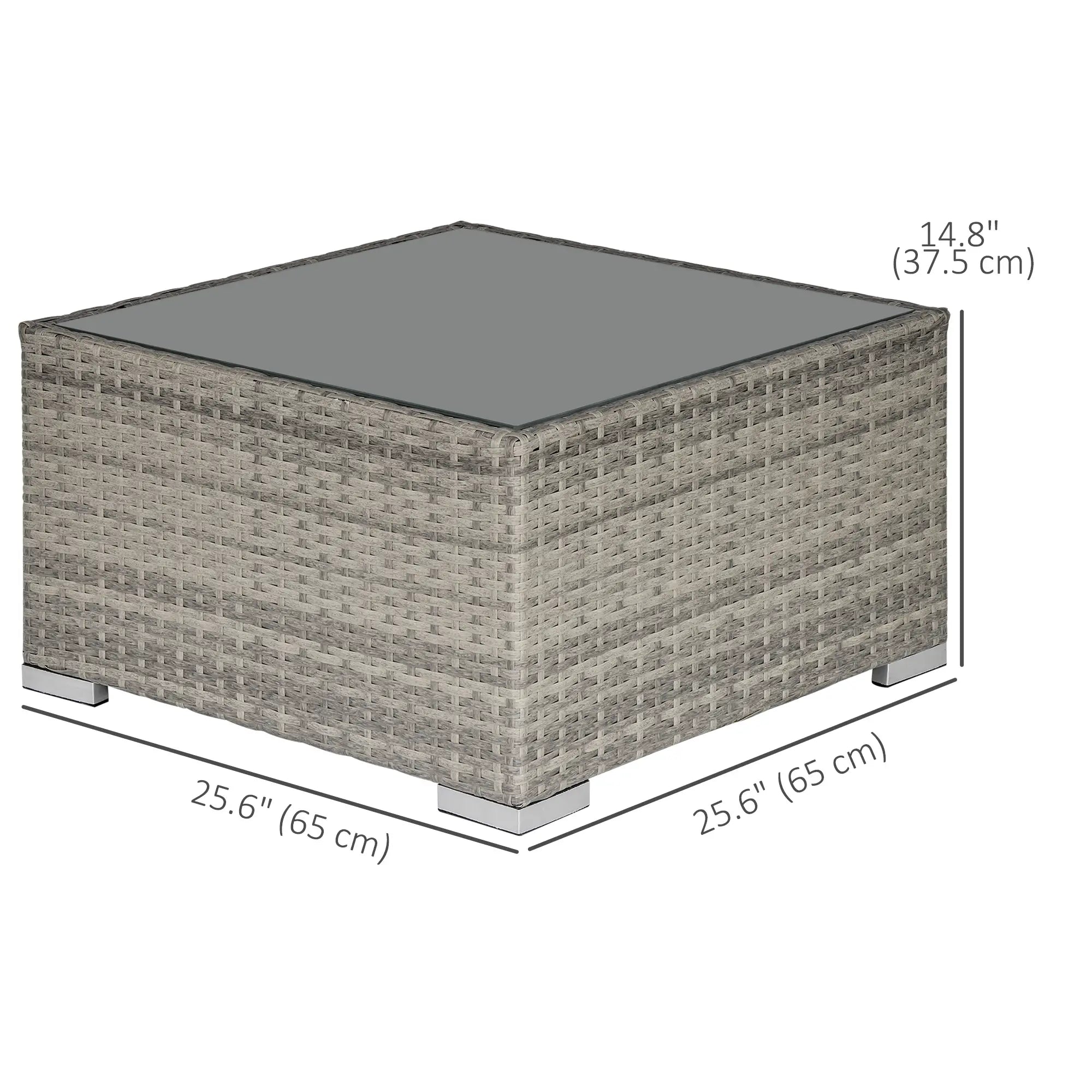 Rattan Garden Coffee Table, 25.6