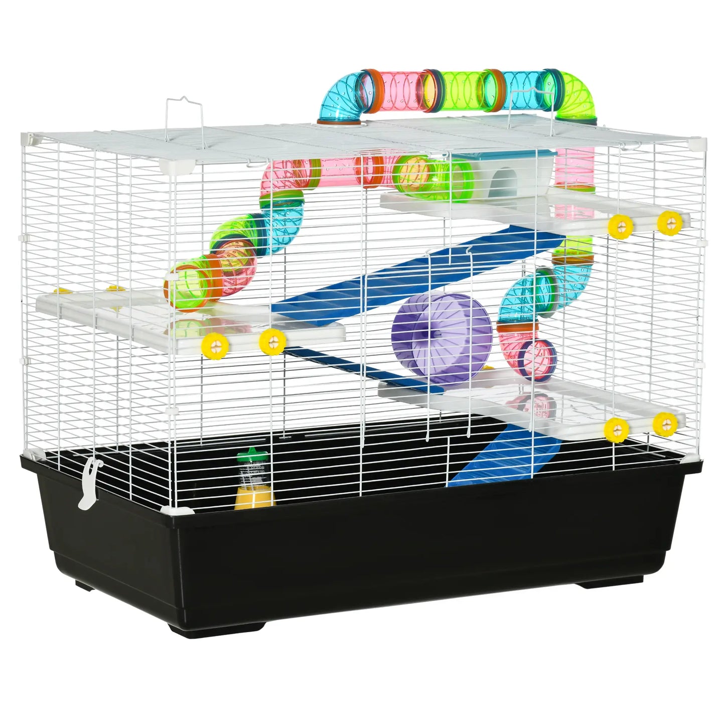 31" Large Hamster Cage, Small Animal House, Tunnel Tube System, Black Hamster Cages at Gallery Canada