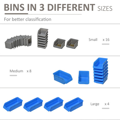 44PC Wall Mounted Storage Bins, Hardware Organizer, Blue Tool Organizers at Gallery Canada