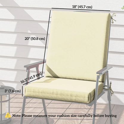 Outdoor Cushions Set of 2, Dining Chair Seat with Back, Fade-Resistant, Beige Patio Chair Cushions at Gallery Canada