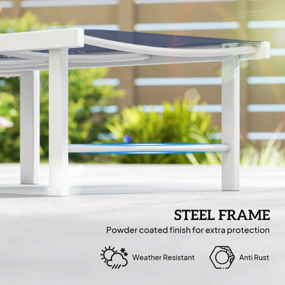 Outdoor Lounge Chair, 5-Position Reclining Chaise, Dark Blue Lounger Chairs at Gallery Canada