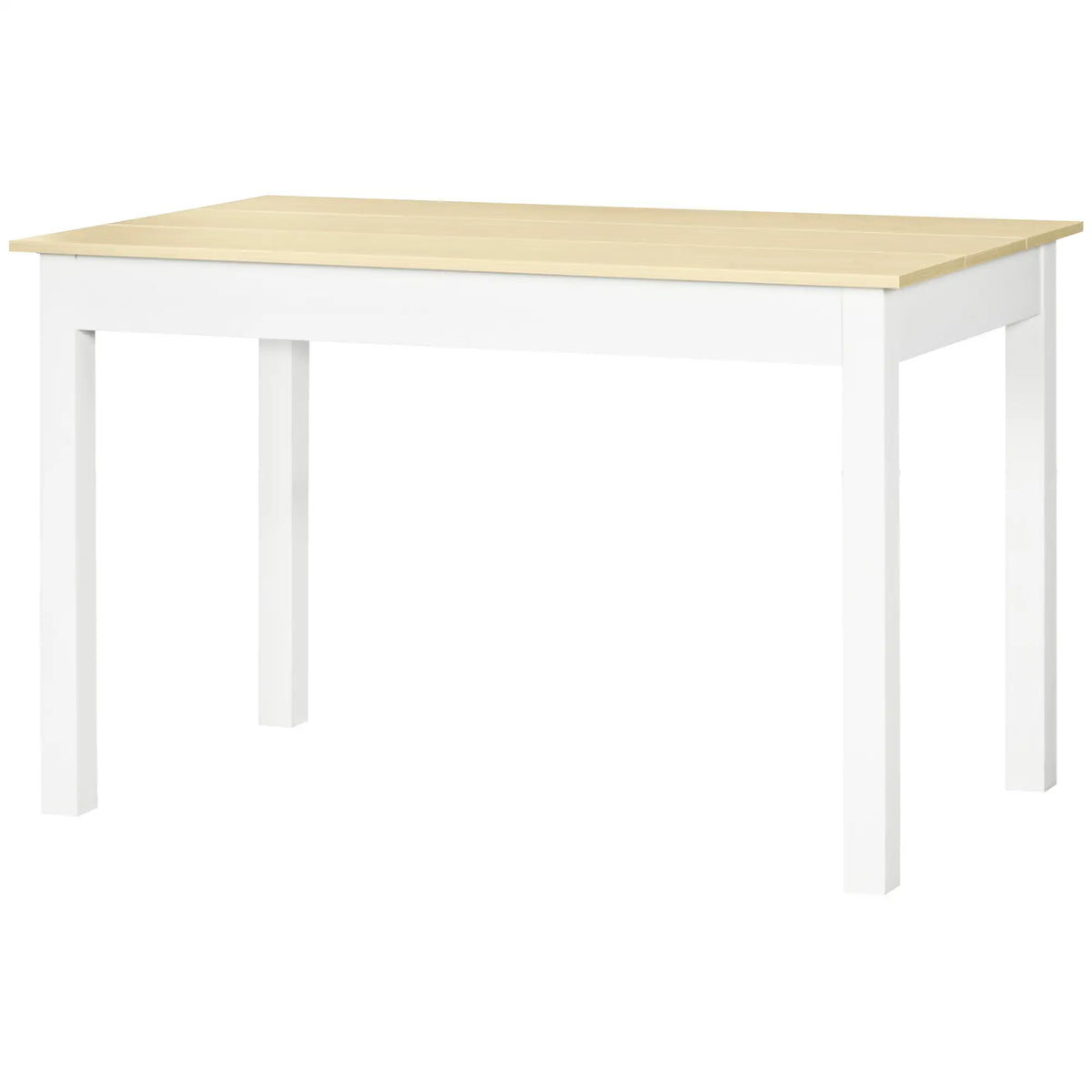 Kitchen Dining Table For 4-6 People, 46.9" W x 27.6" D x 29.5" H, Oak Dining Tables Oak Wood Grain, White at Gallery Canada