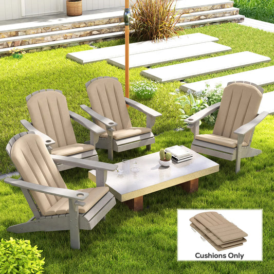 Set Of 4 Patio Chair Cushions, High Back Adirondack, High-Density Foam, Beige Patio Chair Cushions Beige at Gallery Canada