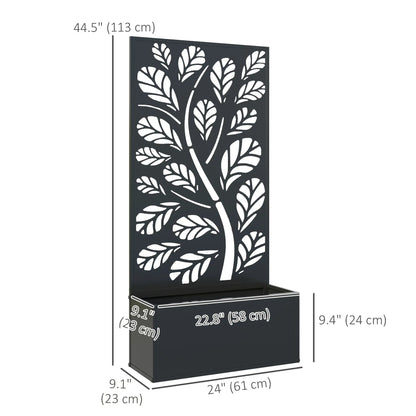 Metal Raised Garden Bed with Privacy Panel, Freestanding or Wall Mounted Outdoor Planter Box for Garden, Patio Raised Garden Beds at Gallery Canada