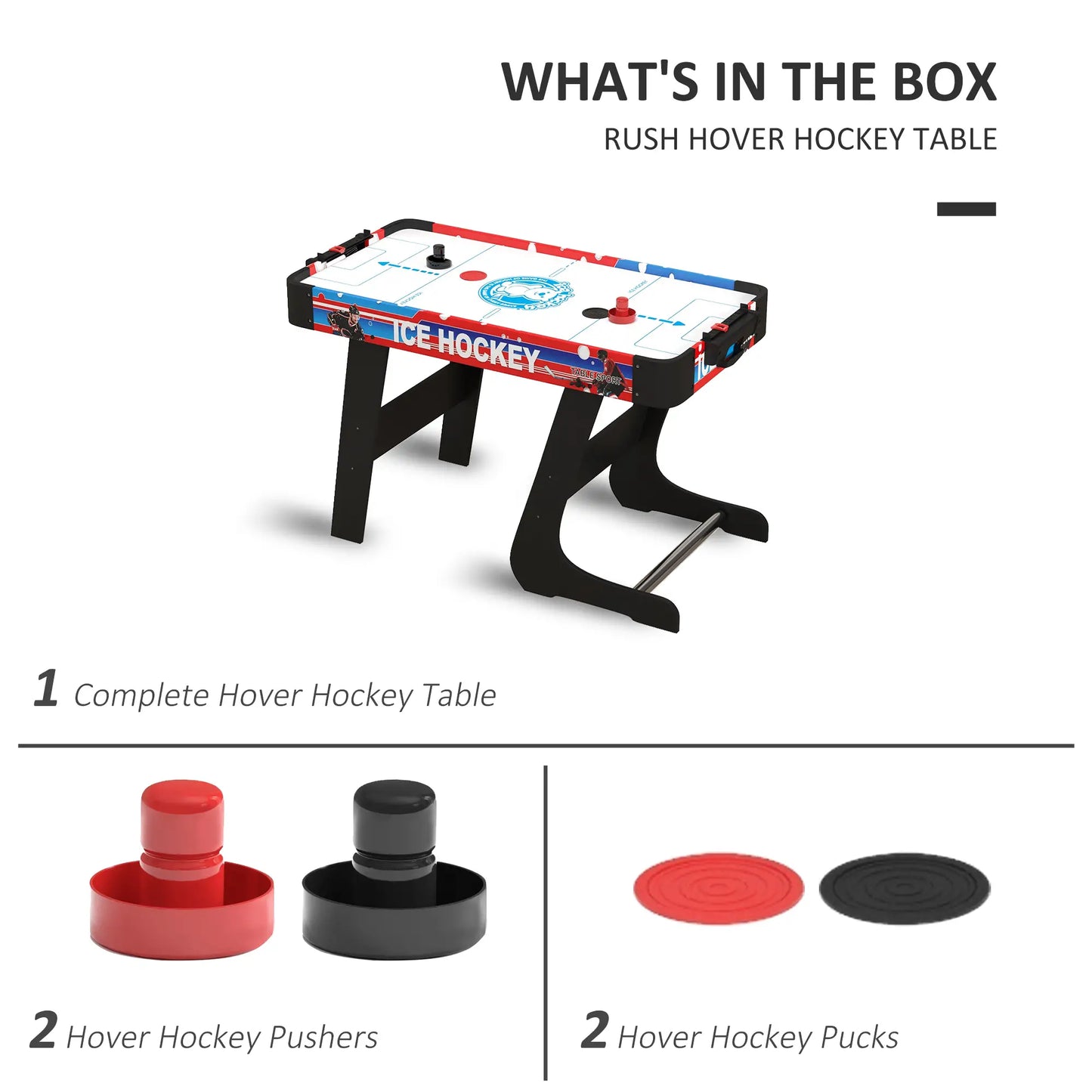 40 Folding Air Hockey Table, 2 Pucks, 2 Pushers, Scoreboard, White Game Tables at Gallery Canada
