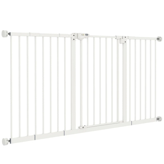 30 Inch Pet Gate with Door, 7", 8", 12" Extensions Kit Houses, Kennels & Pens White at Gallery Canada