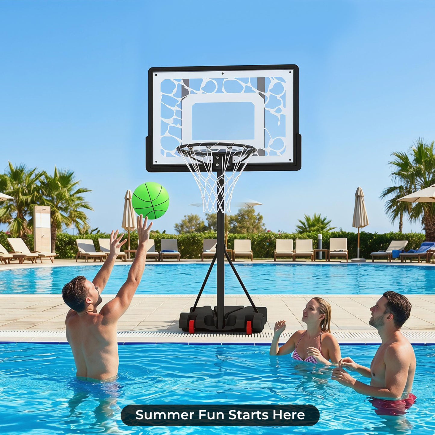 LED Pool Basketball Hoop for Driveway Night Training