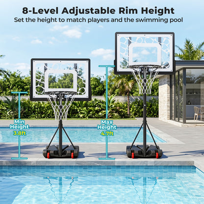 LED Pool Basketball Hoop for Driveway Night Training