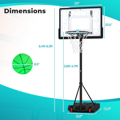 LED Pool Basketball Hoop for Driveway Night Training