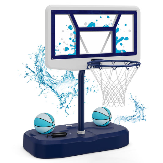 Pool Basketball Hoop Set with 2 Balls & Pump, Navy Sport Equipments Navy at Gallery Canada