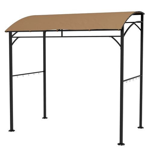 7' x 5' Garden Grill Canopy, Steel Frame, Dark Brown