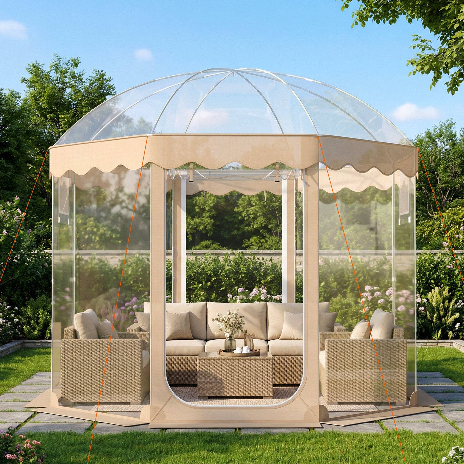 Pop Up Bubble Tent 10x10 FT for 8-10 People Weatherproof Pod with 540° Panoramic Clear PVC Tents at Gallery Canada