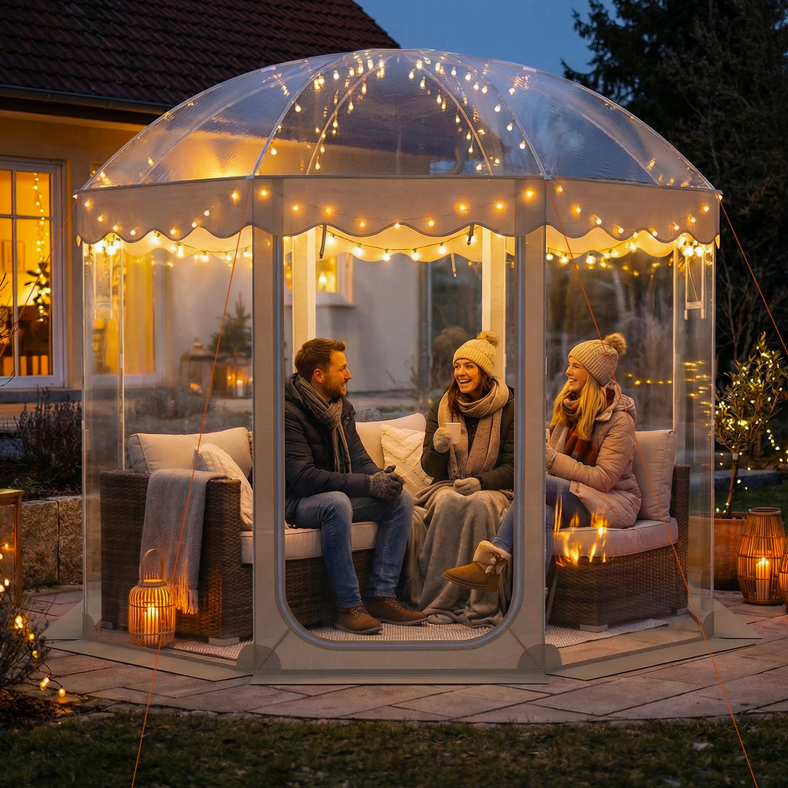 Pop Up Bubble Tent 10x10 FT for 8-10 People Weatherproof Pod with 540° Panoramic Clear PVC Tents at Gallery Canada