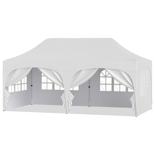 Pop Up Canopy Tent with 6 Removable Sidewalls, White