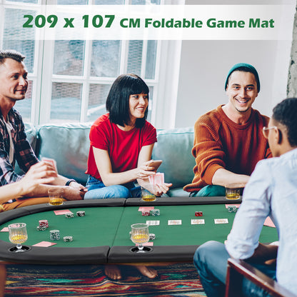 Portable 84 x 42 Inch 10-Player Foldable Poker Table Top, Green Game Room at Gallery Canada