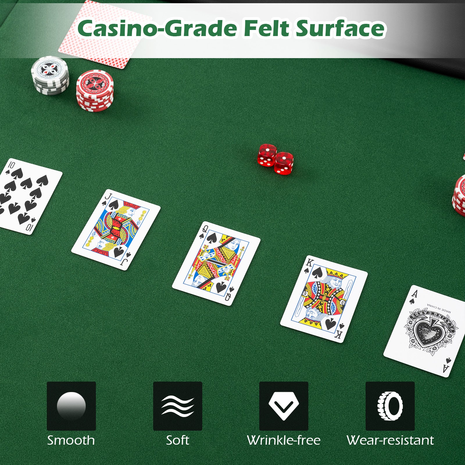 Portable 84 x 42 Inch 10-Player Foldable Poker Table Top, Green Game Room at Gallery Canada